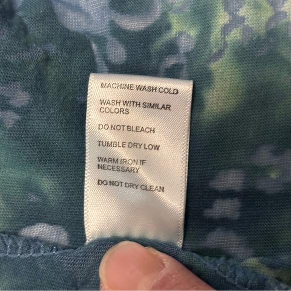 ECO YOGA organic cotton tie-dye blue floral burnout waterfall cardigan wrap M - Picture 8 of 10